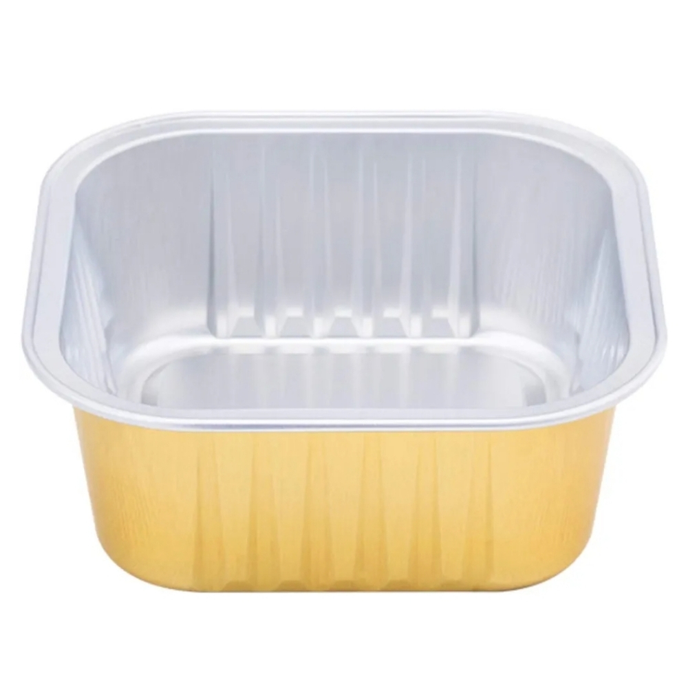 Keisen 100 count 5.5 oz square 3 3/5" disposable aluminum foil baking cups